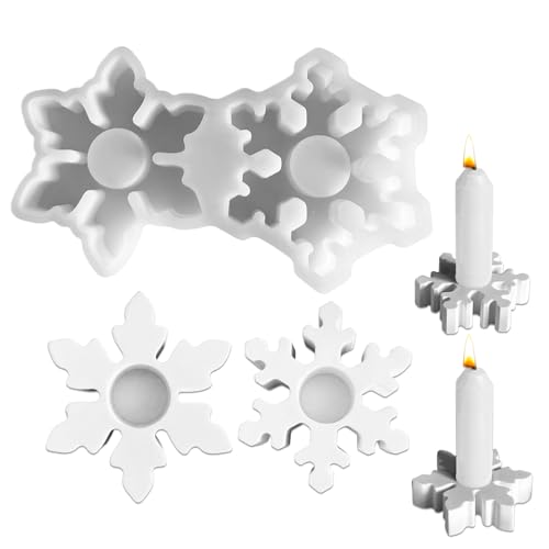 Silikonform Kerzenhalter, Silikonform Weihnachten, Silikonformen Gießformen Weihnachten Schneeflocke Silikonform Gießform Giessformen Silikon Gießformen Für Beton Weihnachten Dekoration von GUAHKUN