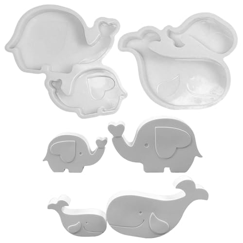 Silikonformen Gießformen, 2Stück Silikonform Wal Elefant 3D Silikonform Ostern Gießformen Silikon Giessformen Silikon Gießform Silikon Ostern Silikonform Frühling Gipsformen Zum Gießen (Wal+Elefant) von GUAHKUN