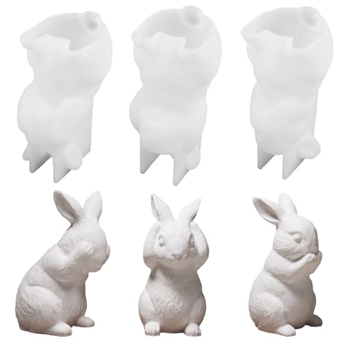 Silikonformen Gießformen Ostern, 2Stück Silikonform Ostern Hase Silikonform Ostereier Gießformen Silikon Giessformen Silikon Gießform Silikon Ostern Silikonform Frühling Gipsformen Zum Gießen (C) von GUAHKUN