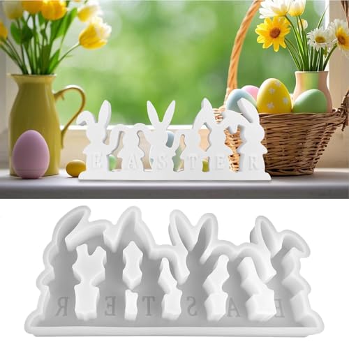 Silikonformen Gießformen Ostern, Silikonform Ostern Hase,Silikonform Frühling Gießformen Silikon Gießform Ostern Gipsformen Zum Gießen Osternhase Epoxidharz Formen Giessformen Silikon Ostern (B) von GUAHKUN