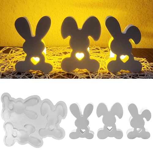 Silikonformen Gießformen Ostern, Silikonform Ostern Hase,Silikonform Frühling Gießformen Silikon Gießform Ostern Gipsformen Zum Gießen Osternhase Epoxidharz Formen Giessformen Silikon Ostern (D) von GUAHKUN