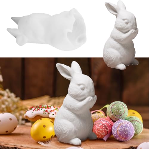 Silikonformen Gießformen Ostern, Silikonform Ostern Hase 3D Silikonform Osterhasen Gießformen Silikon Giessformen Silikon Gießform Silikon Ostern Silikonform Frühling Gipsformen Zum Gießen (C) von GUAHKUN