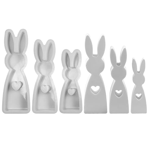 Silikonformen Gießformen Ostern,3Stück Silikonform Ostern Hase,Silikonform Frühling Gießformen Silikon Gießform Ostern Gipsformen Zum Gießen Osternhase Epoxidharz Formen Giessformen Silikon Ostern (A) von GUAHKUN