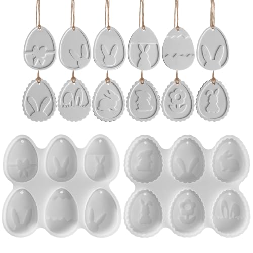 Silikonformen Gießformen Ostern Anhänger, Silikonform Ostern Silikonform Ostereier Anhänger Gießformen Silikon Gießform Ostern Silikonform Osterhase Eier Gipsformen Zum Gießen Epoxidharz Formen (A+B) von GUAHKUN