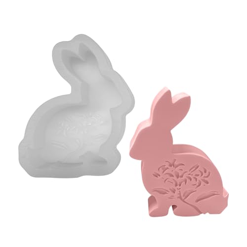 Silikonformen Gießformen Ostern Hase, Silikonform Hase Silikonform Ostern Hase Gießformen Silikon Gießform Ostern Gipsformen Zum Gießen Epoxidharz Formen Osterhase Kerzen Gießen Formen (B) von GUAHKUN