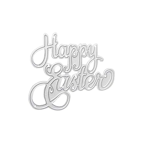 Stanzschablonen Ostern, Metall Stanzen Ostern Prägeschablonen, Oster Stanzformen Stanzmaschine Schablonen Cutting Dies für DIY Handwerk Scrapbooking Fotoalbum Karten Stempel Papier (Happy Easter) von GUAHKUN