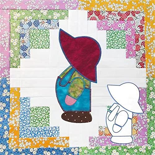 GUASDIE 12" Sunbonnet Sue Quilting Schablonen Acrylvorlagen Patchwork Quilting Lineal Schablonen Fur Nahmaschine FüR Professionelle Schneider Auszubildende DIY Quilting NäHen Handwerk Stickerei,A von GUASDIE