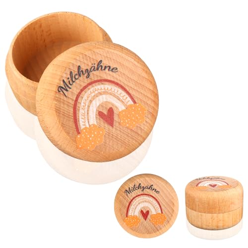 GUBOOM Zahndose Milchzähne, Milchzahndose, Holz Zahndose Mädchen&Jungen, Zahndose Milchzähne Mädchen, Holz Milchzähne Box für Jungen Mädchen Zahndose Milchzahndose Geschenkideen für Neue Eltern (A) von GUBOOM