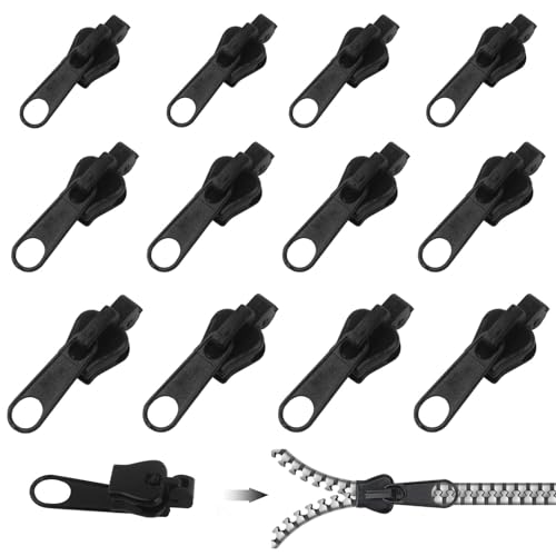 Reißverschluss Zipper, 12 Stück Reissverschluss Zipper, Metall Zipper Pull, Abnehmbare Zipper Pull Fixer für Geldbörse, Kleider, Jeans, Koffer, Gepäck von GUDECIUS