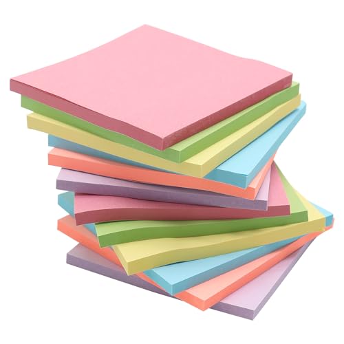 600 Stück Hellfarbige Haftnotizen 76 x 76 mm, Bunt Selbstklebende Klebezettel, Sticky Notes zum Markieren von Seiten, Leicht zu Beschreiben & Wiederaufklebbar, Klein, Notizzettel (6 Farben) von GUDQVOZIHG