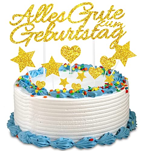 GUGUGO Happy Birthday Tortendeko, Tortendeko Geburtstag, Alles Gute zum Geburtstag Cake Topper Happy Birthday Kuchendeko, Kuchendeko Geburtstag, Tortendeko Happy Birthday, Cake Topper Geburtstag von GUGUGO