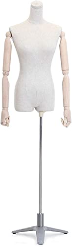 GUHPZA Weiblicher Mannequin-Torso, Schneiderpuppe, Puppenkörper, Weibliche Schneiderpuppe, Weibliche Büste Mit Massivholzarm, Flexible Aktivität, Geeignet Für Kleiderständer,A von GUHPZA