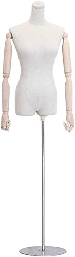 GUHPZA Weiblicher Mannequin-Torso, Schneiderpuppe, Puppenkörper, Weibliche Schneiderpuppe, Weibliche Büste Mit Massivholzarm, Flexible Aktivität, Geeignet Für Kleiderständer,C von GUHPZA