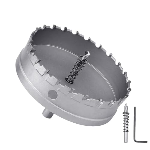 Metall-Stahl-Lochsäge mit 2 Bohrern, Lochschneider für dickes Metall, Edelstahl, Eisen und Holz, 172 mm von GUICGOC