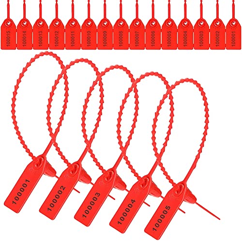 1000 Stück Kunststoff-Manipulationssiegel, Sicherheitsetiketten, nummerierte Kabelbinder von GUIJIALY