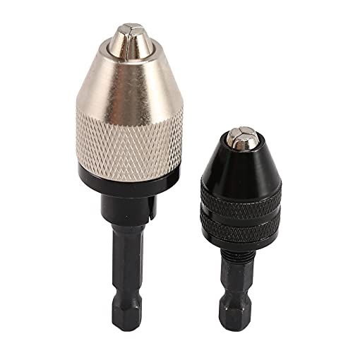 2 Stück Keyless Bohrfutter 1/4 Zoll Hex Keyless Bohrfutter Schnellwechseladapter in 0,3-6,5 mm, 0,3-3,6 mm von GUIJIALY