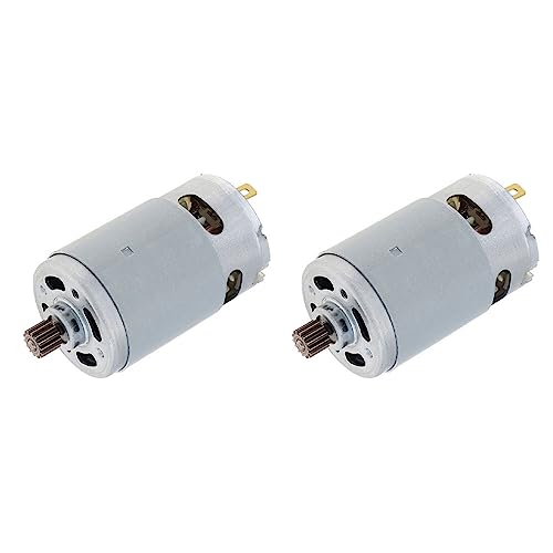 2 x 21 V RS550 Motor, gebürsteter Motor, 14 Zähne, geeignet für 4/6 Zoll schnurlose Mini-Holzsäge, Kettensäge, Werkzeugzubehör von GUIJIALY