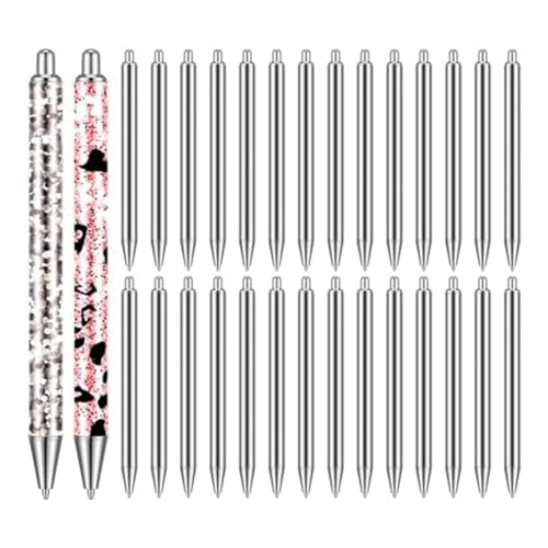 30 Stück Edelstahl-Stift-Rohlinge für DIY-Glitzerstifte, Epoxidharz-Stifte für handgefertigte Malerei, Geschenke, Geschäft, Silber von GUIJIALY