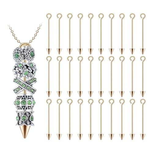 GUIJIALY 30 Stück Schmuckanhänger mit Ösennadeln für die Herstellung Von Ohrringen und Halsketten in Gold von GUIJIALY