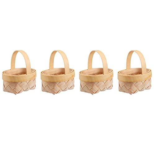 GUIJIALY 4 x Mini-Körbe mit Griff, für Hochzeit, Blumenmädchen, Blumen, Süßigkeiten, Schokolade, Hochzeit, 4 Stück von GUIJIALY