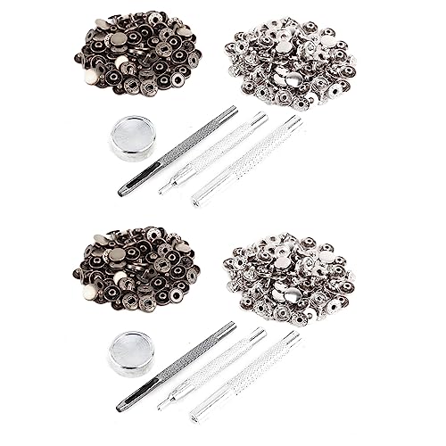 GUIJIALY 50 Stück Silber + 50 Stück Bronze 10 mm Druckknöpfe Metall + Werkzeug-Set für Lederhandtaschen von GUIJIALY