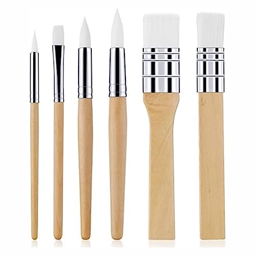 GUIJIALY 6-teiliges Pinsel-Set, Nylon-Pinsel, kleine Pinsel, verschiedene Formen, Malpinsel-Set, Kunstzubehör für Acryl-, Aquarellmalerei von GUIJIALY