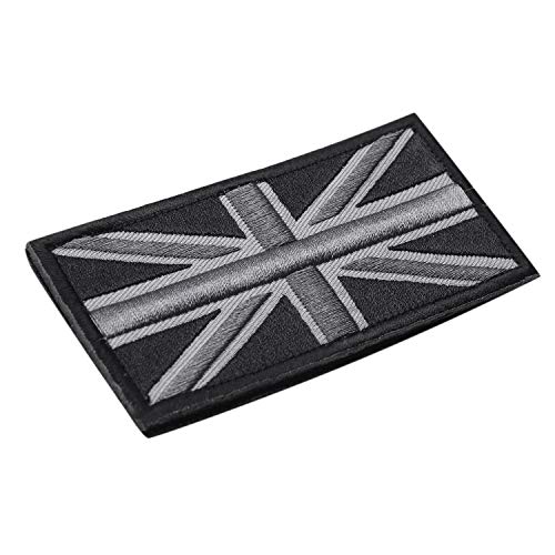 Fashion Union Jack UK Flagge, Abzeichen zum Aufkleben, 10 cm x 5 cm, Schwarz / von GUIJIALY