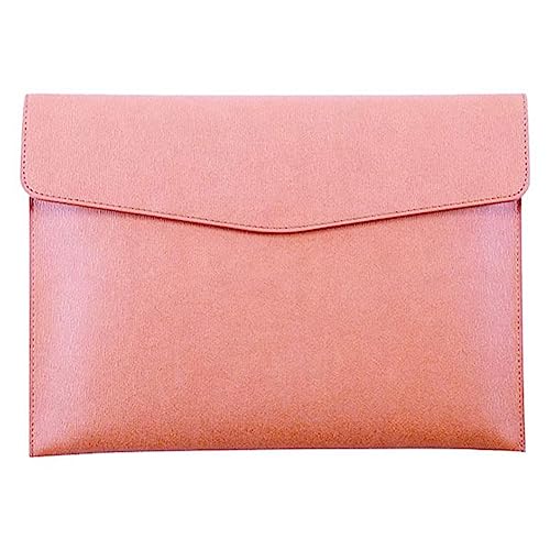 PU Leder A4 Aktenordner Dokumentenhalter Wasserdicht Portfolio Umschlag Ordner Hülle mit Schnappverschluss Rosa von GUIJIALY