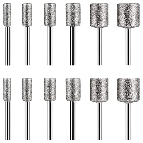 Steinschnitz-Set, 12-teilig, Diamant für Stein-Glas-Werkzeuge (4 mm, 5 mm, 6 mm, 8 mm, 10 mm, 12 mm) von GUIJIALY