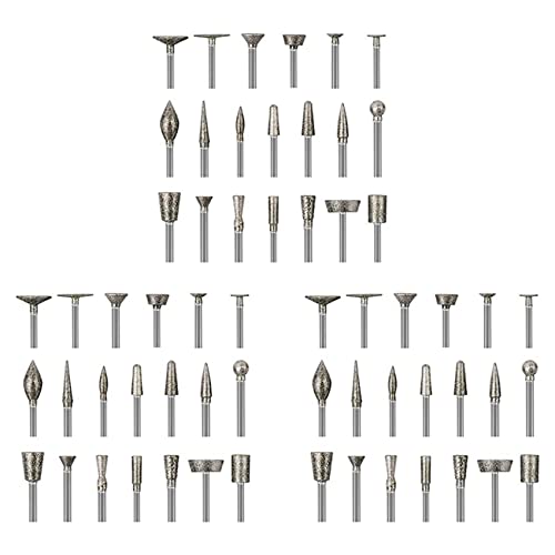 Steinschnitzerei-Set, Diamant-Frässtifte, 60-teiliges Polierset, Werkzeug, Zubehör mit 0,35 cm zum Schnitzen von GUIJIALY