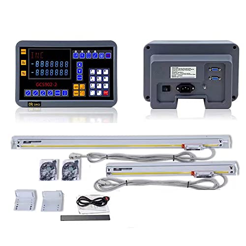 2 Achsen LCD DRO Digitalanzeige Kit 5µm TTL Positionsanzeige für Ihre Drehmaschine, Fräsmaschine, Schleifmaschine usw (Effektiver Hub: 200mm+950mm) von GUILOPOER