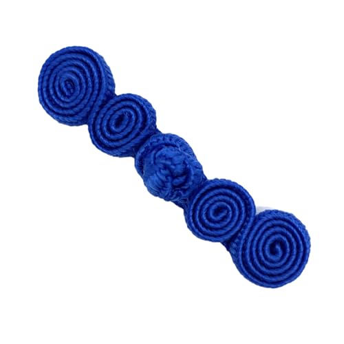 1 Paar bunte, verstellbare Nähverschlüsse mit traditionellen chinesischen Knöpfen, perfekt for Pullover, Schals und Strickjacken, chinesische Knotenknöpfe, chinesischer Knotenknopf(Blue) von GUIREPTY
