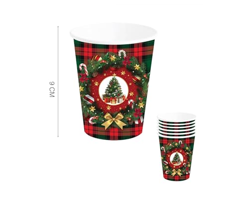 GUIRMA | 6 Weihnachtsbaum Becher (240 ml) - Tischdekoration für Weihnachtsfeiern und Silvesterfeiern - Ideal für festliche Events - Bunt von GUIRMA