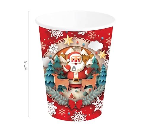 GUIRMA | 6 Weihnachtsmann Becher (240 ml) - Tischdekoration für Weihnachtsfeiern und Silvesterfeiern - Ideal für festliche Events - Mehrfarbig von GUIRMA