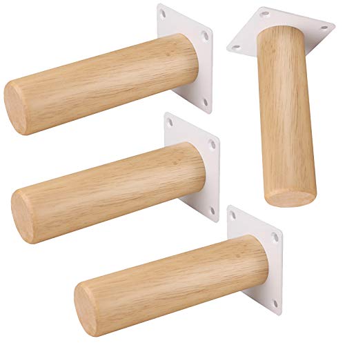 GUIXAN 4 x Massivholz-Ersatzmöbelbeine, Möbelbeine, runde Tischbeine aus Holz, Sofabeine, Couchtischbeine, TV-Schrankfüße für DIY-Ottomane-Couchtisch, mit Montageplatten und Schrauben aus GUIXAN 4 x Massivholz-Ersatzmöbelbeine, Möbelbeine, runde Tischbeine aus Holz, Sofabeine, Couchtischbeine, TV-Schrankfüße für DIY-Ottomane-Couchtisch, mit Montageplatten und Schrauben aus von GUIXAN