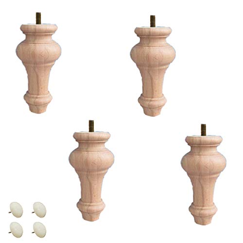 GUIXAN Packung mit 4 Massivholz-Möbelbeinen, unlackierte Brötchenfüße, runde Sofafüße aus Holz, für Bett, Couch, Schrank, Bank, Stuhl, Ottomane, Tisch, TV-Ständer, Loveseat, Kommode, Buch GUIXAN Packung mit 4 Massivholz-Möbelbeinen, unlackierte Brötchenfüße, runde Sofafüße aus Holz, für Bett, Couch, Schrank, Bank, Stuhl, Ottomane, Tisch, TV-Ständer, Loveseat, Kommode, Buch von GUIXAN