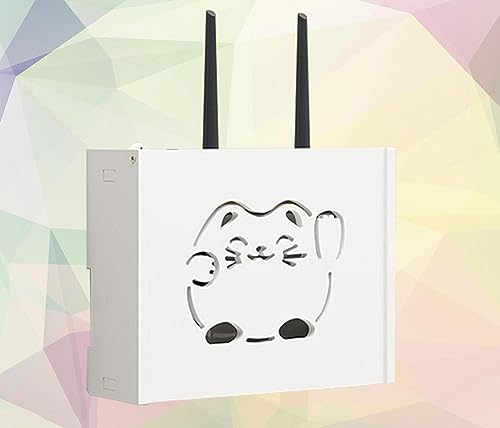 GUIXAN Router-Box, WLAN-Regalbox, WLAN-Regalbox, an der Wand montierte Aufbewahrungsbox für WLAN-Router, Sortierbox für WLAN-Router, A-22 x 20 x 8,5 cm von GUIXAN