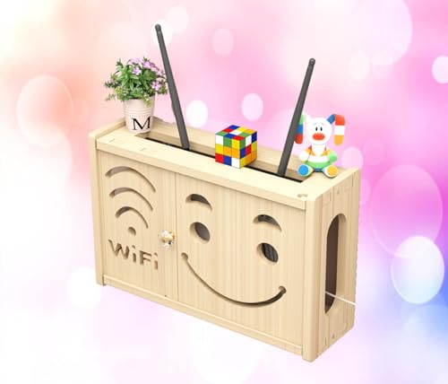 GUIXAN Router-Box-Abdeckung, Wand-Holz-WLAN-Router-Aufbewahrungsbox, Regalkabel, WLAN-Regalbox, WLAN-Router-Sortierbox, A-36 x 24 cm von GUIXAN