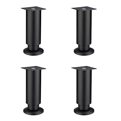 GUIXAN Verstellbare Schrankbeine, Edelstahl-Möbelbeine, Metall-Sofa-Ersatz-Stützfüße, Beine für Tisch, Stuhl, Schreibtisch, Küchenschränke, Schränke, mit Schrauben, 4er-Set (10 cm, schwar GUIXAN Verstellbare Schrankbeine, Edelstahl-Möbelbeine, Metall-Sofa-Ersatz-Stützfüße, Beine für Tisch, Stuhl, Schreibtisch, Küchenschränke, Schränke, mit Schrauben, 4er-Set (10 cm, schwar von GUIXAN