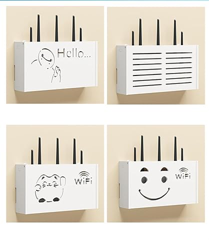 GUIXAN WiFi-Regal, an der Wand montierte Aufbewahrungsbox für WiFi-Router, schwebende Regale, Wandregal für Kabelbox, kabelloser Router, Sortierbox, C-22 x 20 x 8,5 cm von GUIXAN