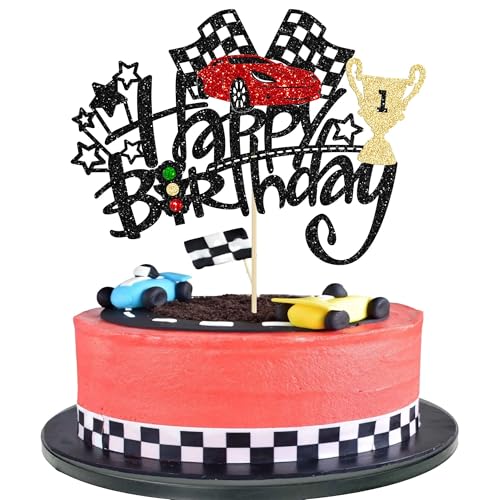 Tortendeko Auto, Tortendeko Auto Geburtstagstorte, Geburtstag Tortendeko Cars, Happy Birthday Cake Topper, Tortendeko Kindergeburtstag, für Motto Party, Babyparty, Geburtstag Partyzubehör von GUIZIYAO