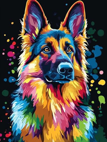 5D Diamant Painting Bilder Hund, Diamond Painting Kinder Set Tier DIY Full Runde Steine Diamond Painting Set Daiments Painting Erwachsene Stickerei Kreuzstich Malerei für WandDeko 70x95cm G-669 von GUKUGEKO