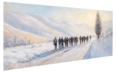 Berg Malen Nach Zahlen Erwachsene, Malen Nach Zahlen Winter Malen Nach Zahlen ab 13 Jahre Mädchen, DIY Bastelset Erwachsene Anfänger Acrylfarben Painting für Home Decor, Rahmenlos 80x160 cm W-2995 von GUKUGEKO