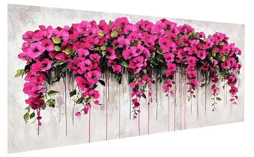 Blume Malen Nach Zahlen Erwachsene, Malen Nach Zahlen Pflanze Malen Nach Zahlen ab 10 Jahre Mädchen, DIY Bastelset Erwachsene Anfänger Acrylfarben Painting für Home Decor Asthetik 50x100 cm W-1030 von GUKUGEKO