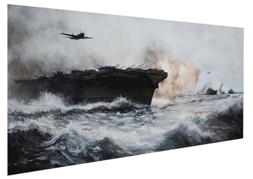 Flugzeug Malen Nach Zahlen Erwachsene, Malen Nach Zahlen Boot Malen Nach Zahlen ab 12 Jahre Mädchen, DIY Bastelset Erwachsene Anfänger Acrylfarben Painting für Home Decor Asthetik 70x140 cm W-7314 von GUKUGEKO