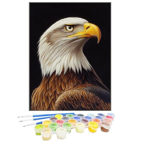 Malen Nach Zahlen Adler, Malen Nach Zahlen Kinder Tier, DIY Paint by Numbers Adult AnfäNger Handgemalt öLgemäLde Kit Bastelset mit Pinseln und Acrylfarben für Home Decor, Ohne Rahmen 100x135cm 6O-6 von GUKUGEKO