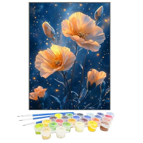 Malen Nach Zahlen Blume, Malen Nach Zahlen Kinder Pflanze, DIY Paint by Numbers Adult AnfäNger Handgemalt öLgemäLde Kit Bastelset mit Pinseln und Acrylfarben für Home Decor, Ohne Rahmen 100x135cm 26-3 von GUKUGEKO