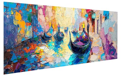 Malen Nach Zahlen Erwachsene Abstrakt, BootMalen Nach Zahlen Kinder, DIY Paint by Numbers Leinwand mit Pinseln Und Acrylfarben für Zimmer Deko, Geschenk für Frauen, Ohne Rahmen 100x200 cm W-7578 von GUKUGEKO