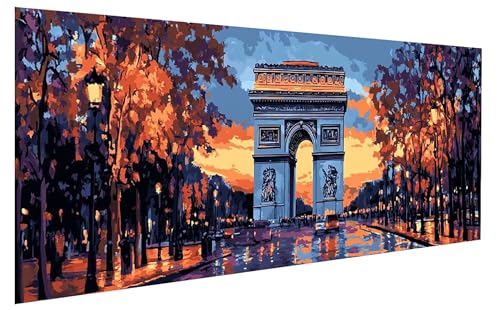 Malen Nach Zahlen Erwachsene Architektur, StraßEMalen Nach Zahlen Kinder, DIY Paint by Numbers Leinwand mit Pinseln Und Acrylfarben für Zimmer Deko, Geschenk für Frauen, Ohne Rahmen 90x180 cm W-6389 von GUKUGEKO