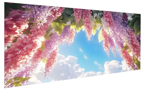 Malen Nach Zahlen Erwachsene Blume, HimmelMalen Nach Zahlen Kinder, DIY Paint by Numbers Leinwand mit Pinseln Und Acrylfarben für Zimmer Deko Wohnzimmer, Frauen Geschenk, Ohne Rahmen 30x60 cm W-1271 von GUKUGEKO